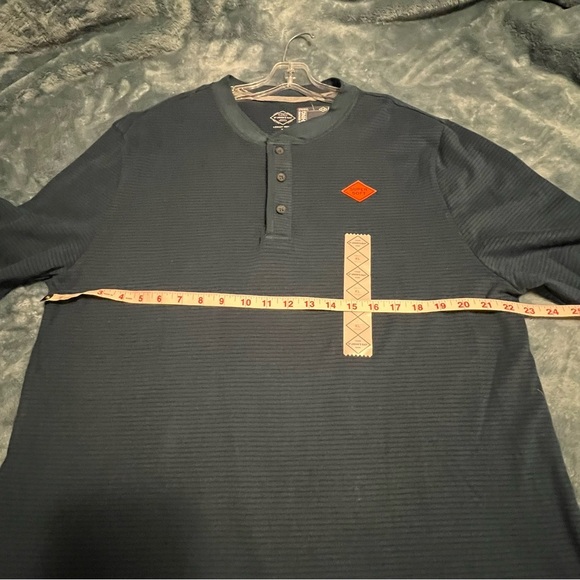 St. John's Bay XL Navy Long Sleeve Henley Shirt | Soft Cotton Blend - Picture 2 of 7